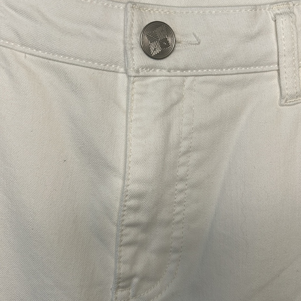 Soft Surroundings White Jeans with Pearl, Rhinestone & Lace Hem (10P) - Picture 5 of 13